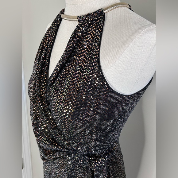 Kensie Women's Stretch Sequin Halter Dress - Picture 2 of 5